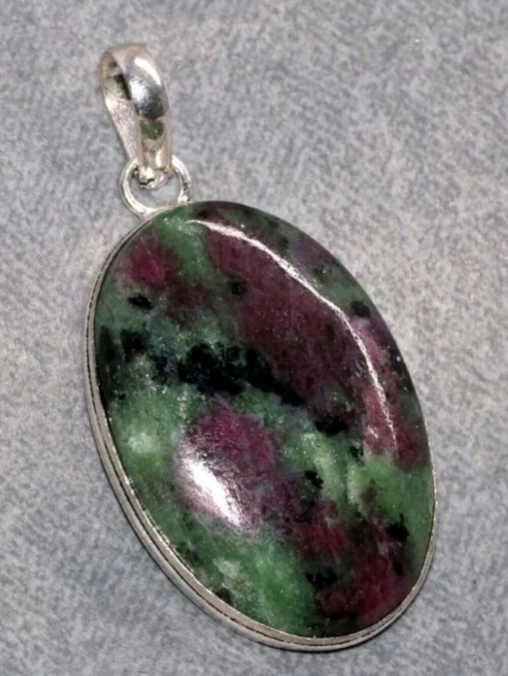 Ruby Zoisite Gemstone Jewelry 925 Sterling Silver Handmade Pendant Necklace